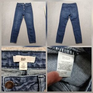 BP. Nordstrom High Rise Button Fly Skinny Jeans Women's Size 29 Blue EUC